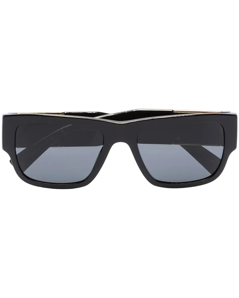 Versace Sonnenbrille mit eckigem Gestell - Schwarz Schwarz