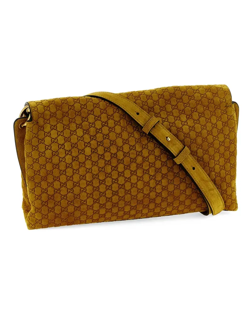 Gucci medium GG embossed leather shoulder bag - Braun Braun