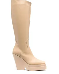 Gia Borghini Kniehohe Stiefel 120mm Nude