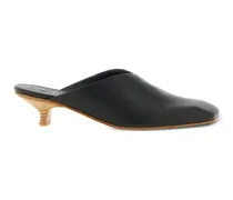 square-toe kitten-heel mules - Schwarz