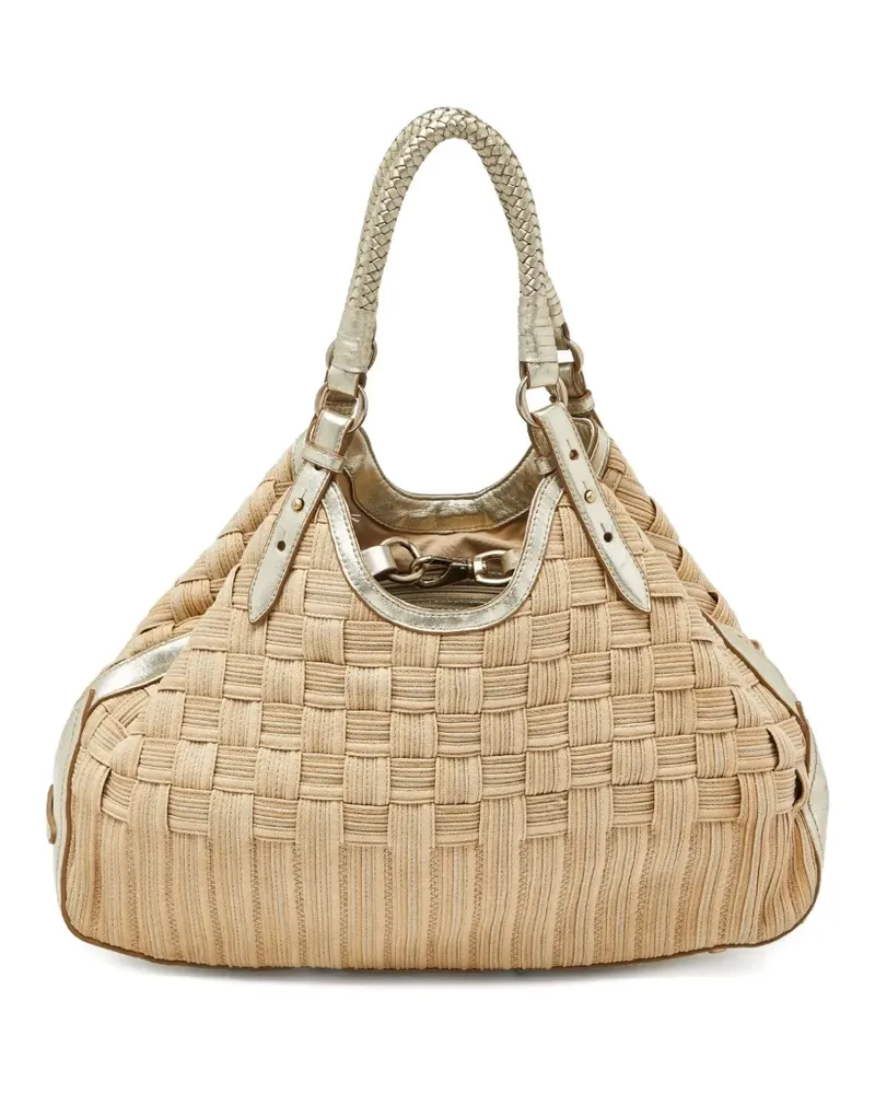 COLE HAAN Satchel-Tasche aus gewebtem Leder - Nude Nude