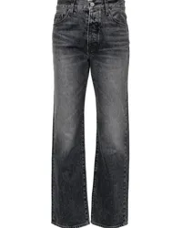 Amiri Halbhohe Straight-Leg-Jeans Schwarz