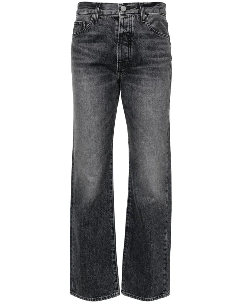 Amiri Halbhohe Straight-Leg-Jeans Schwarz