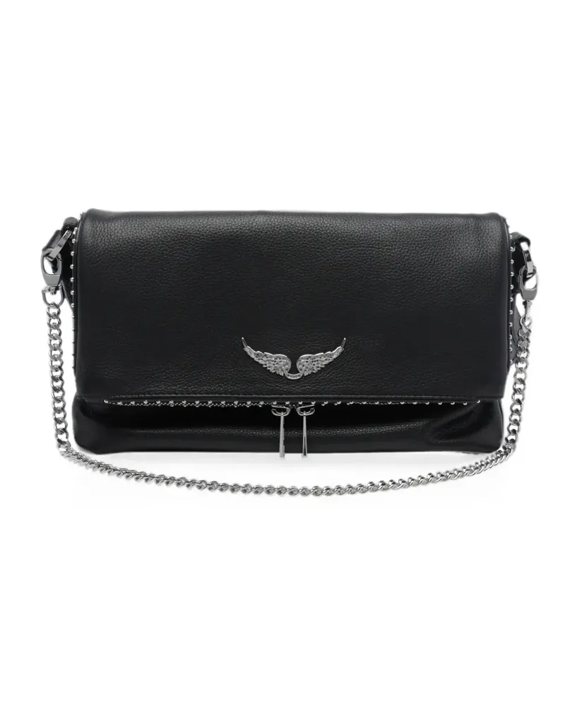 Zadig & Voltaire Rocky II Studs leather shoulder bag - Schwarz Schwarz