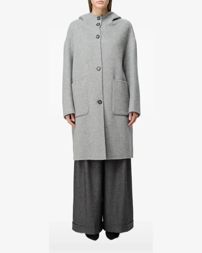 Hanita hooded single-breasted coat - Grau Grau