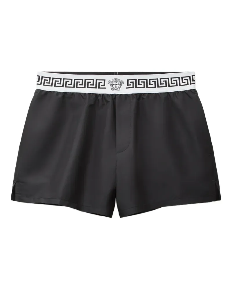 Versace Badeshorts mit Greca-Bund - Schwarz Schwarz
