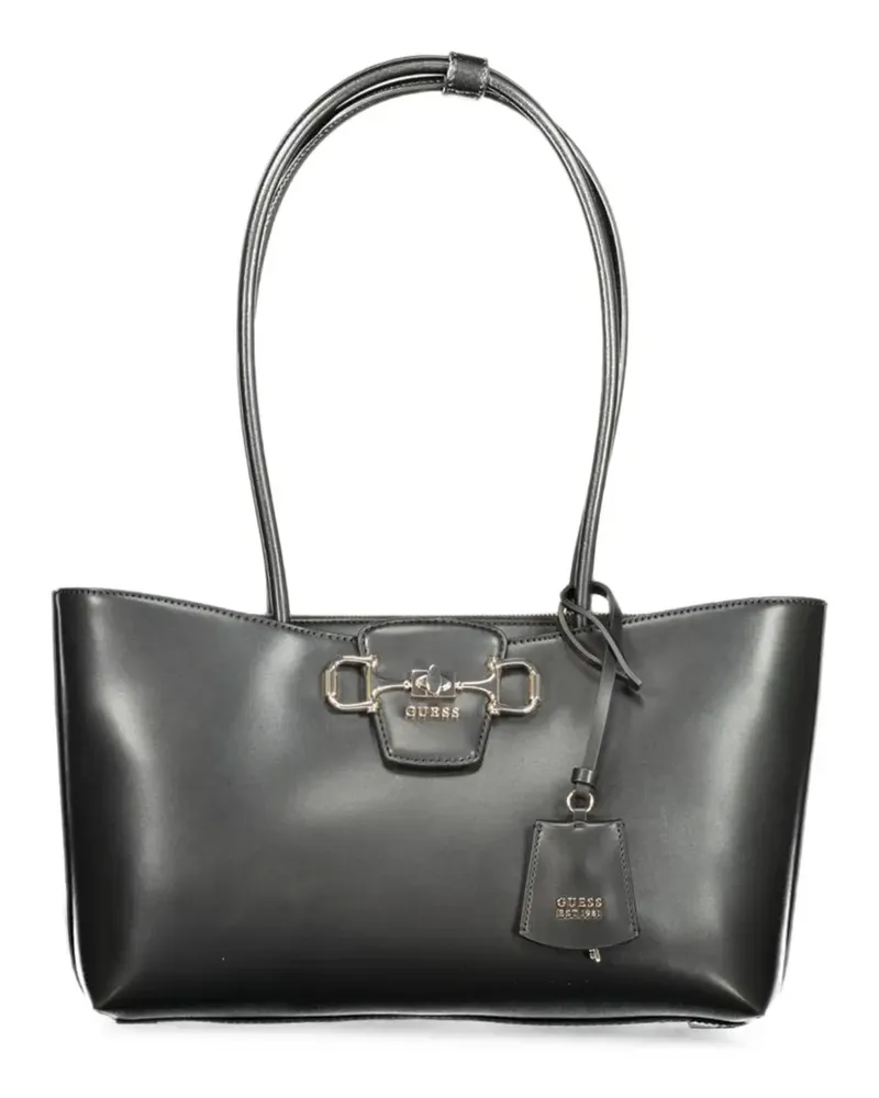 Guess horsebit logo-plaque shoulder bag - Schwarz Schwarz