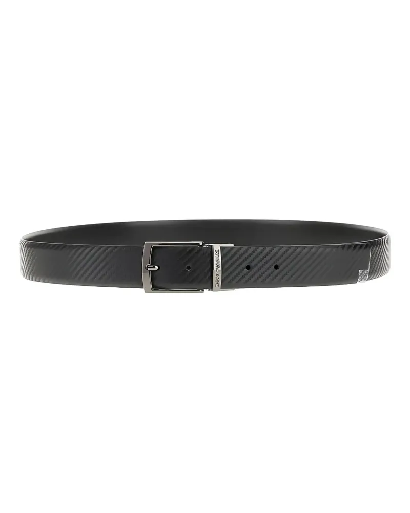 Emporio Armani reversible textured belt - Schwarz Schwarz