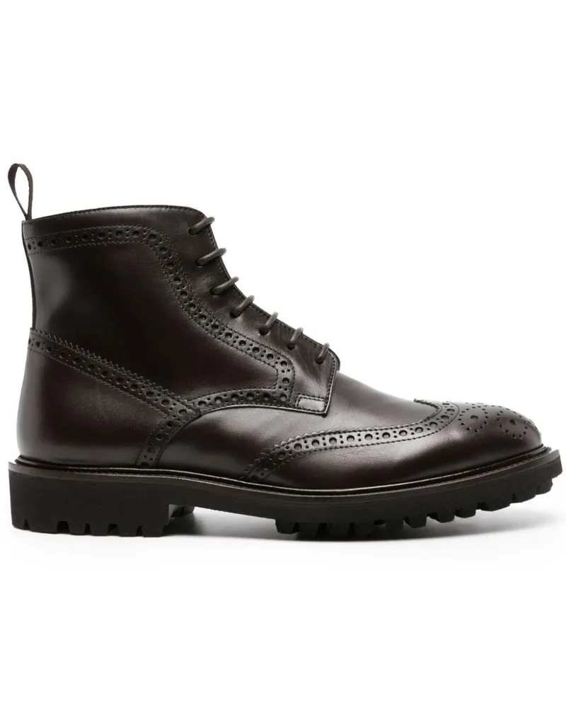 Scarosso Thomas Stiefel mit Budapestermuster - Schwarz Schwarz