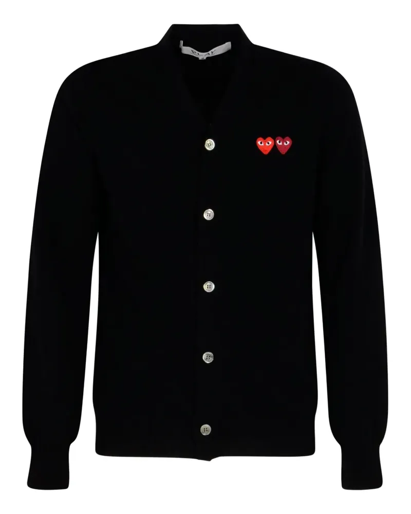 Comme des Garçons Cardigan mit Herz-Patch - Schwarz Schwarz