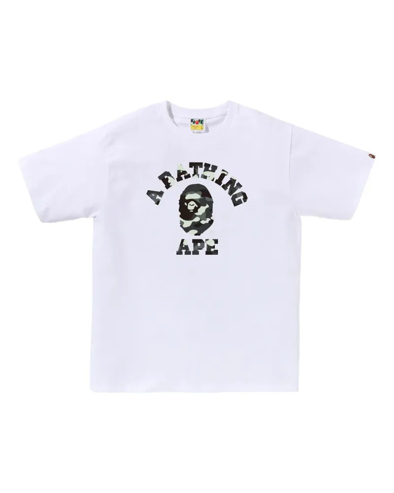 BAPE T-Shirt mit Camouflage-Print - Weiß Weiß