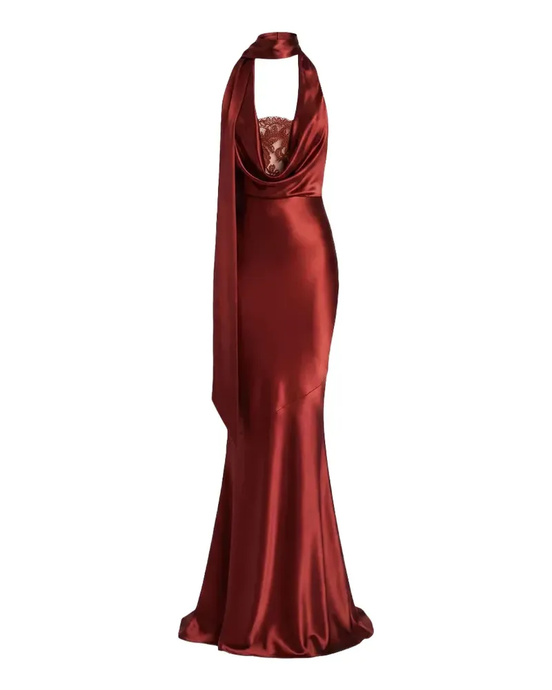 Retrofête Melly lace-panel maxi dress - Rot Rot