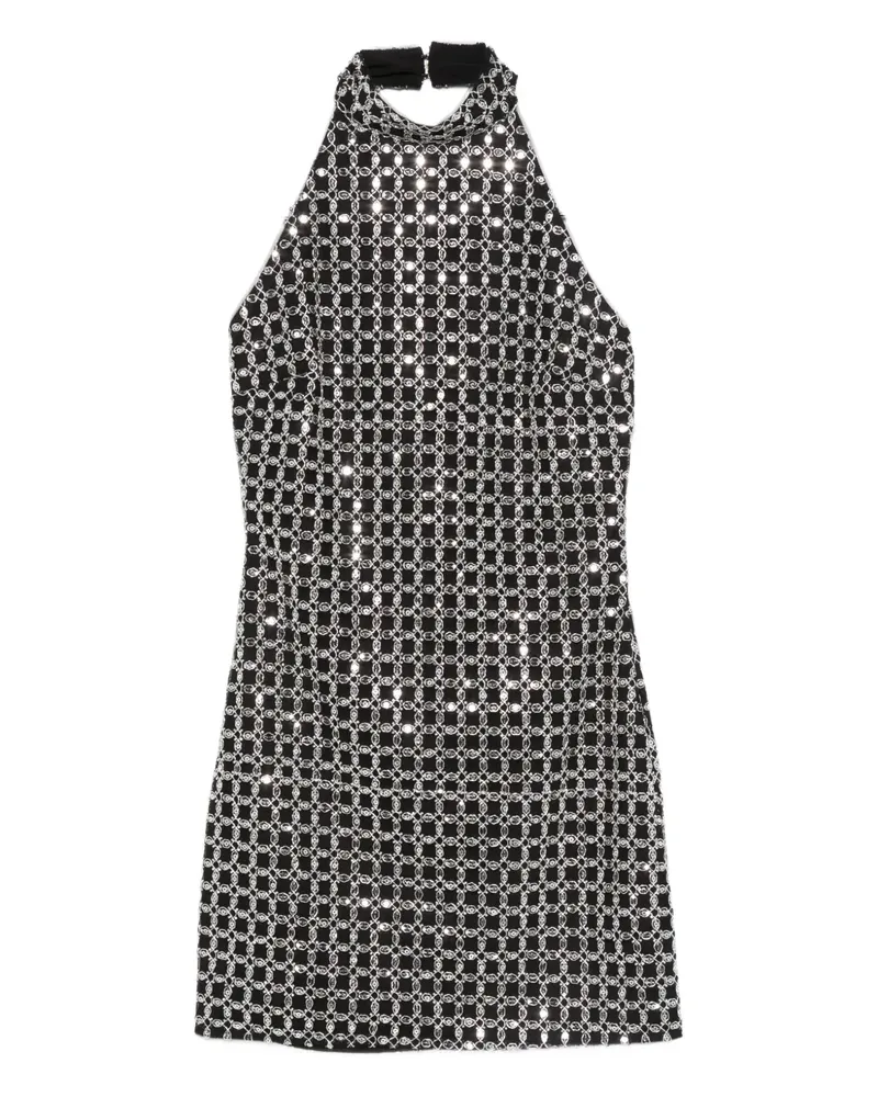 ROTATE Birger Christensen Neckholder-Kleid im Metallic-Look - Schwarz Schwarz