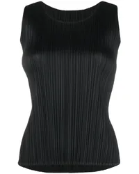 Issey Miyake Plissiertes Top Schwarz