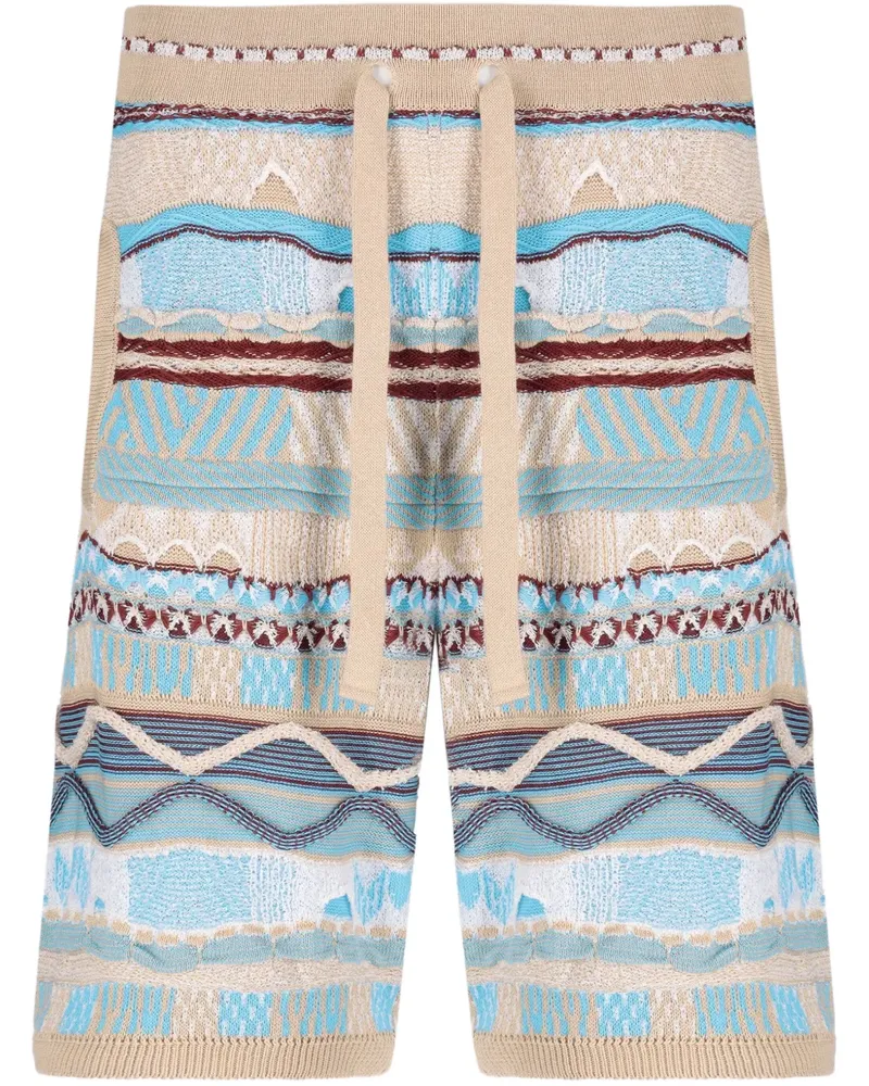 Laneus Gestreifte Shorts - Blau Blau