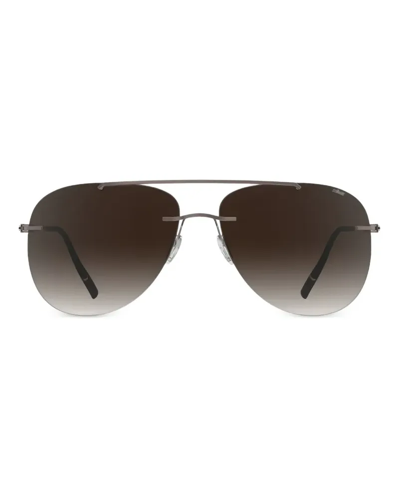 Silhouette Canatara Rimless pilot-frame sunglasses - Braun Braun