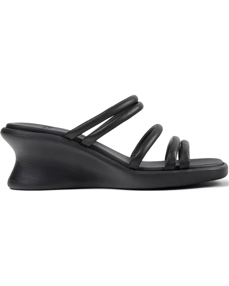 Camper Wedge-Sandalen mit Riemendetail - Schwarz Schwarz