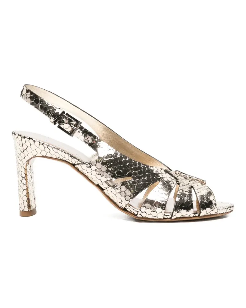Roberto del Carlo snakeskin-effect slingback sandals - Gold Gold