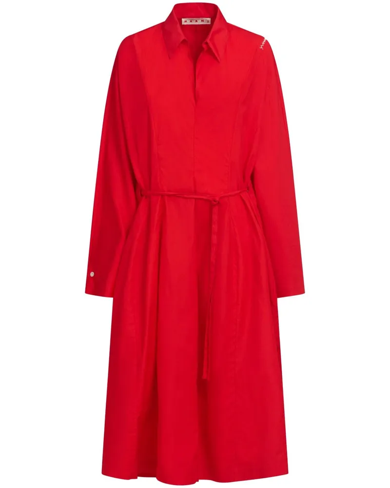 Marni Midikleid aus Baumwolle - Rot Rot