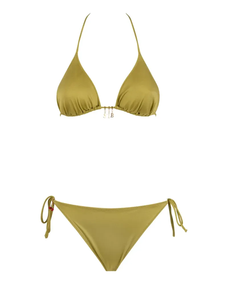 MC2 Saint Barth charm-embellished triangle bikini - Grün Grün