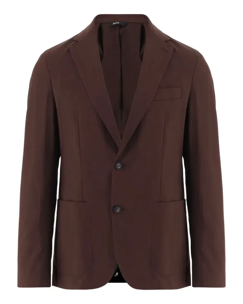 HUGO BOSS single-breasted notched-lapels blazer - Braun Braun