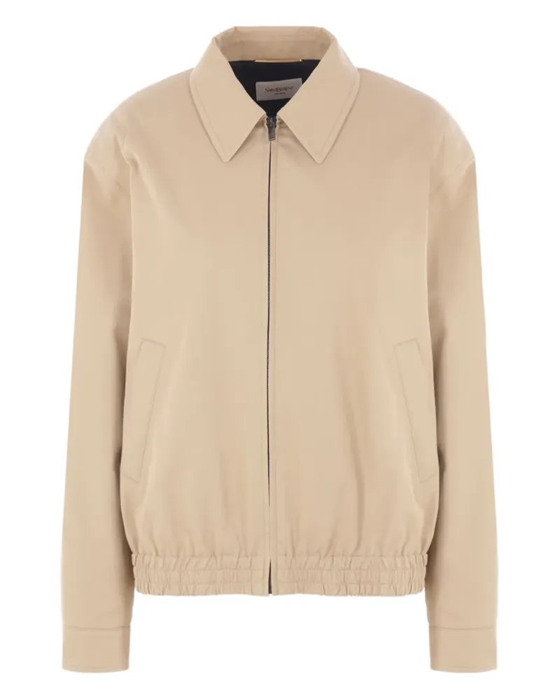 Saint Laurent Bomberjacke mit spitzem Kragen - Nude Nude