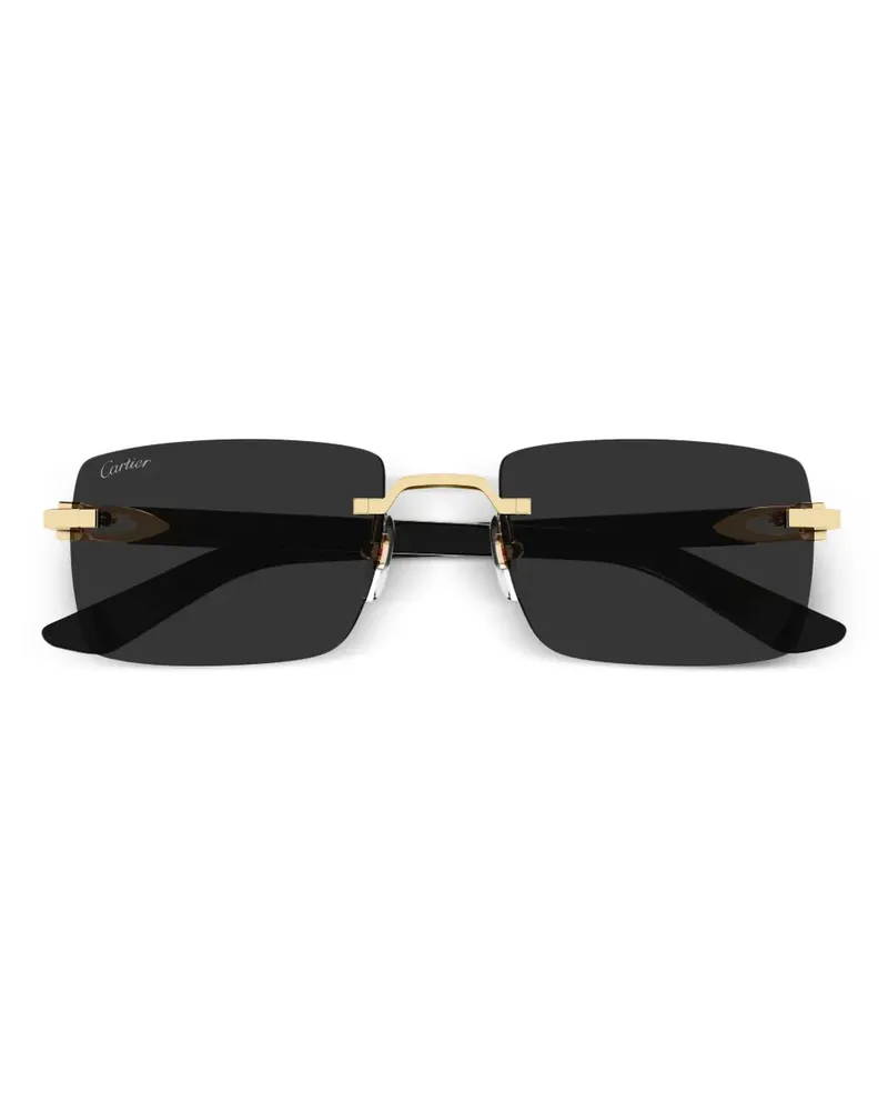 Cartier Sonnenbrille mit rundem Gestell - Schwarz Schwarz