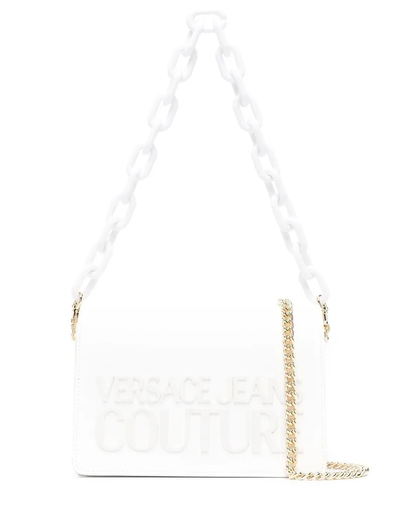 Versace Jeans Schultertasche mit Logo-Prägung - Weiß Weiß