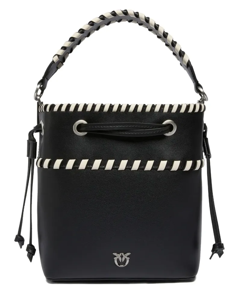 Pinko Beuteltasche mit Flechtbesatz - Schwarz Schwarz