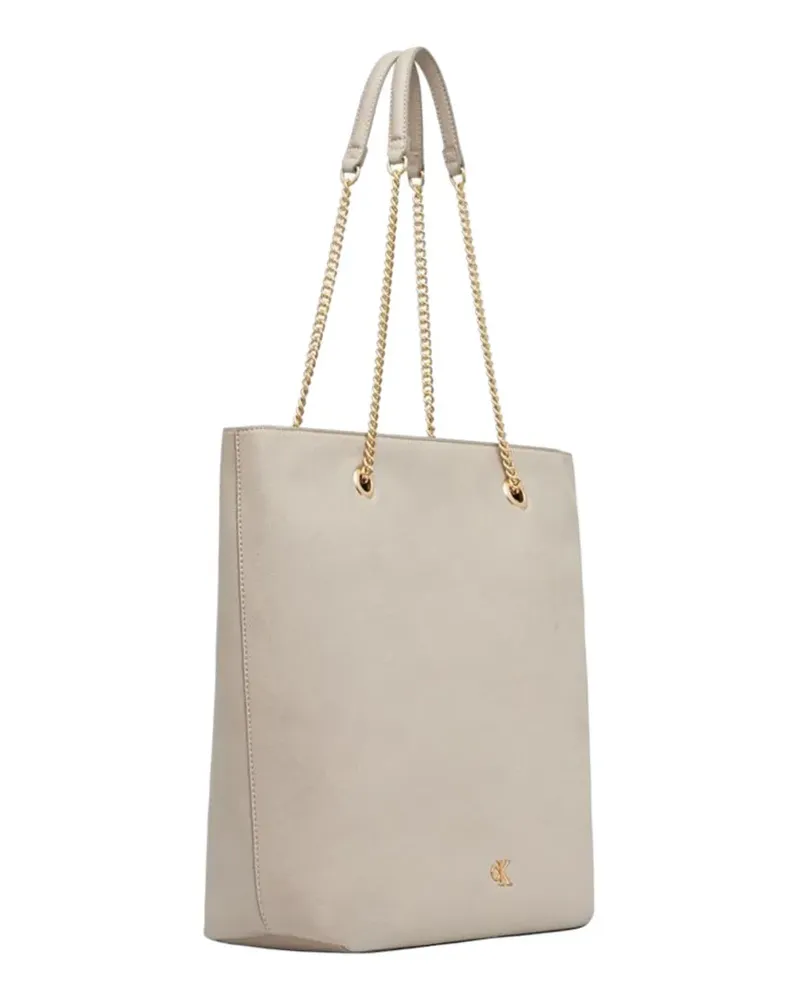 Calvin Klein chain-link grained shoulder bag - Nude Nude