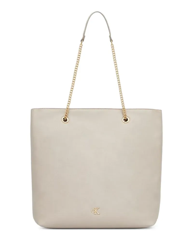 Calvin Klein chain-link grained shoulder bag - Nude Nude
