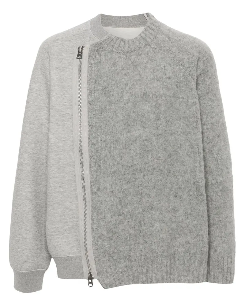 Sacai Sweatshirt mit Kontrasteinsätzen Grau