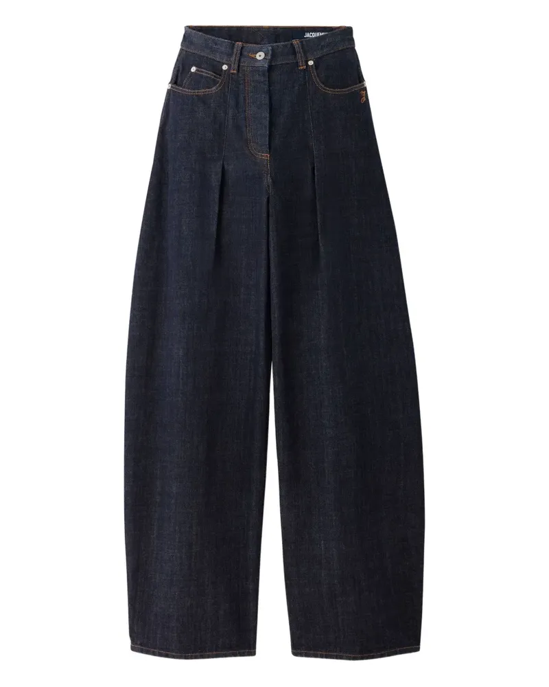 Jacquemus Le de-Nîmes Ovalo Jeans mit Falten - Blau Blau