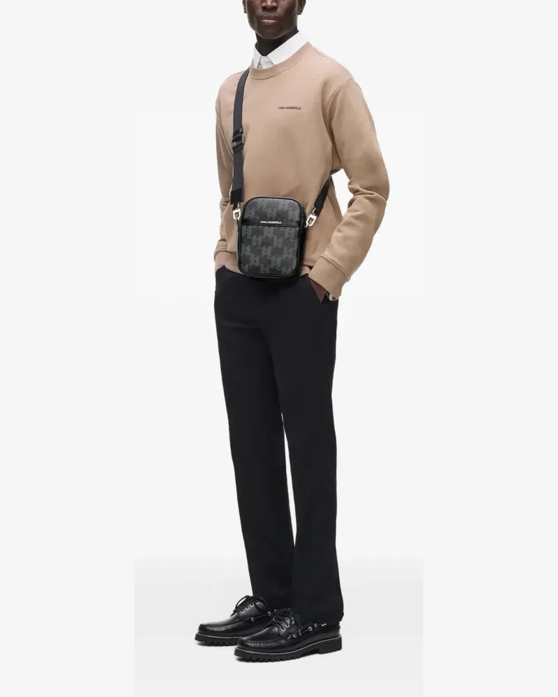Karl Lagerfeld monogram-canvas crossbody bag - Schwarz Schwarz