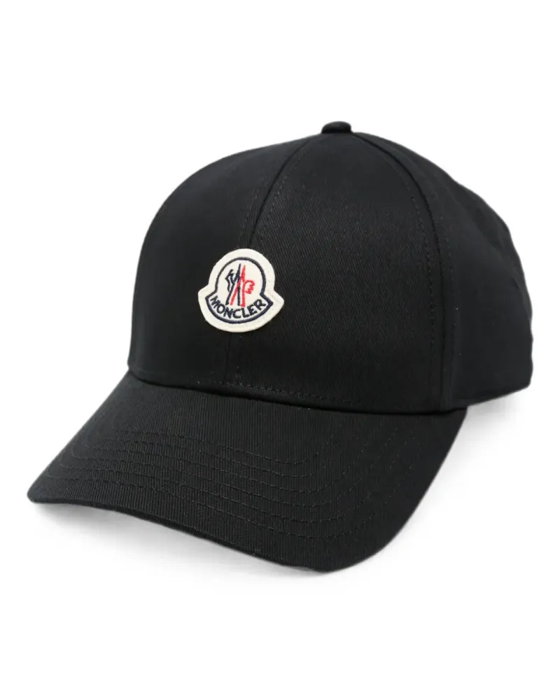 Moncler logo-patch cap - Schwarz Schwarz