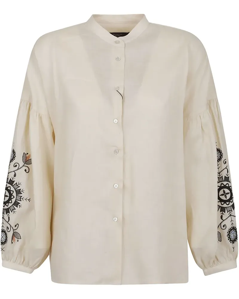 Max Mara Bluse mit verzierten Ärmeln - Nude Nude