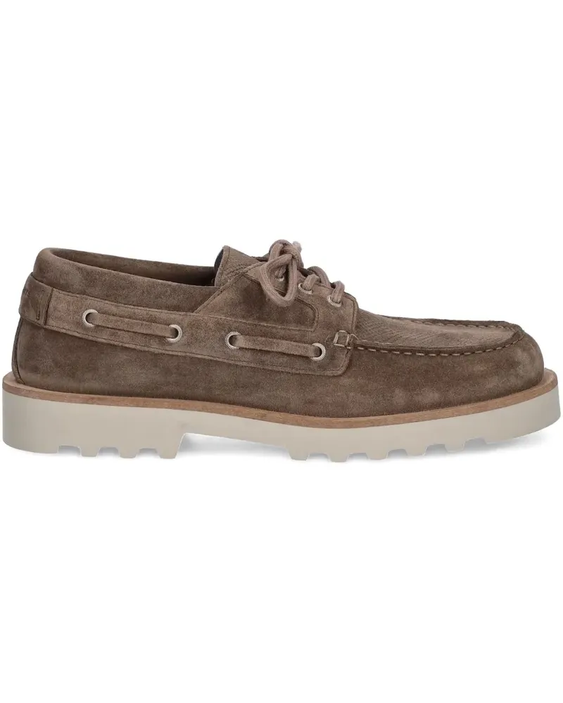 AllSaints Skiff Segelschuhe aus Wildleder - Nude Nude
