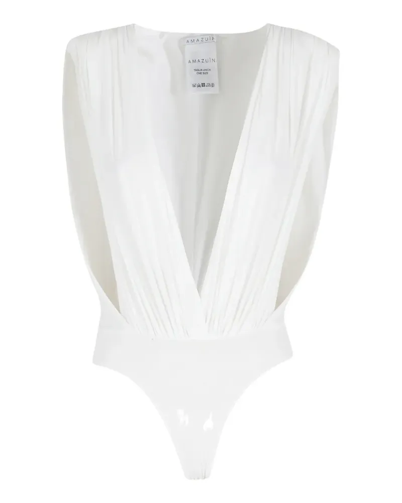Amazuìn Nikita ruched cut-out bodysuit - Nude Nude