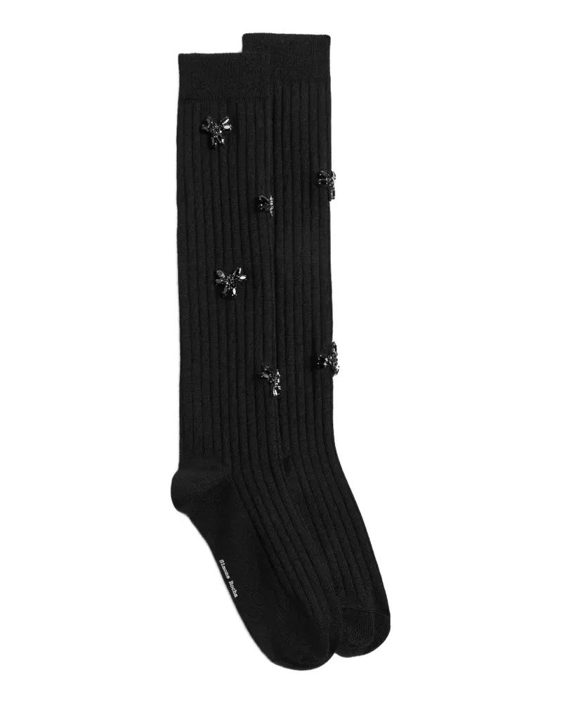 Simone Rocha Socken mit Kristallen - Schwarz Schwarz