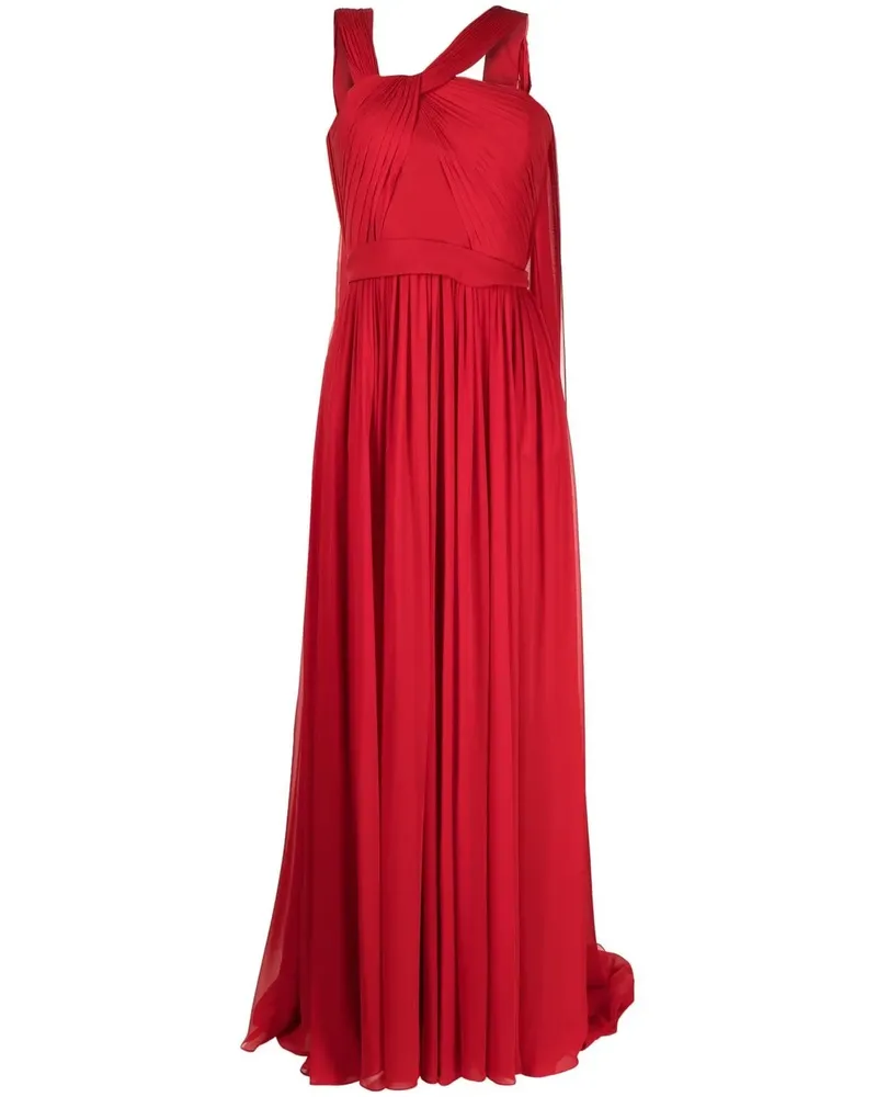 Elie Saab Drapierte Seidenrobe - Rot Rot