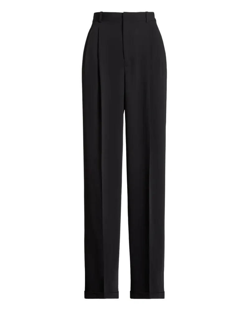 Ralph Lauren Wide-Leg-Hose mit Bundfalten - Schwarz Schwarz