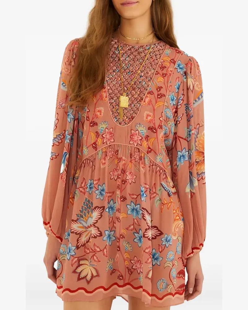 FARM Rio floral-print blouse - Orange Orange