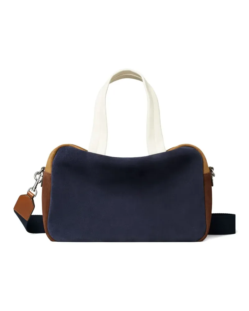 Tory Burch Colour-Block-Satchel-Tasche aus Wildleder - Blau Blau