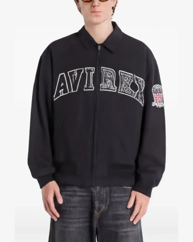 Avirex A-2 logo-patch jacket - Schwarz Schwarz