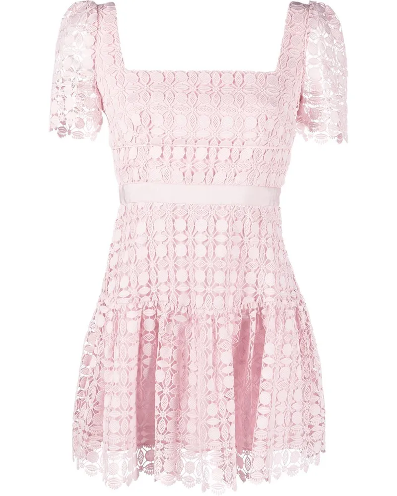 Self-Portrait Kleid mit Spitze - Rosa Rosa