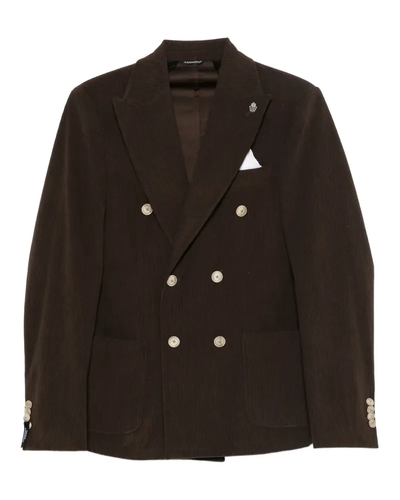 Daniele Alessandrini double-breasted corduroy jacket - Braun Braun