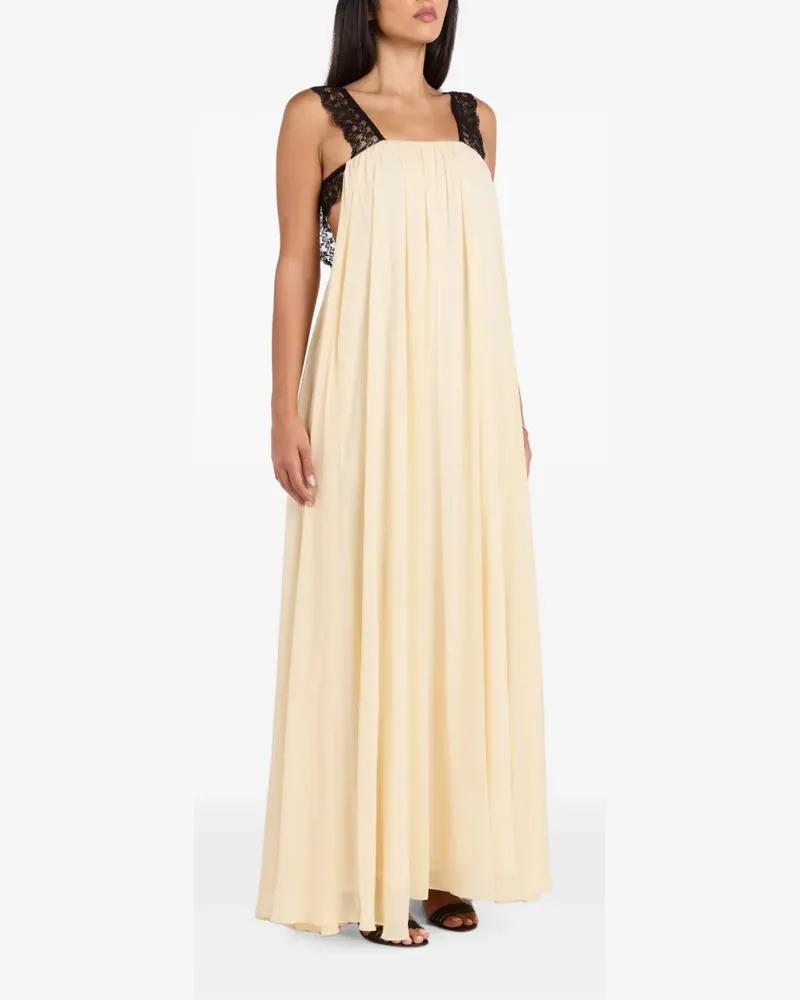De La Vali Carmela Maxikleid mit Spitzenbesatz - Nude Nude