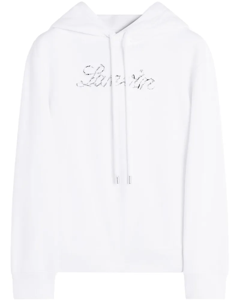 Lanvin Hoodie mit Pailletten-Logo - Weiß Weiß