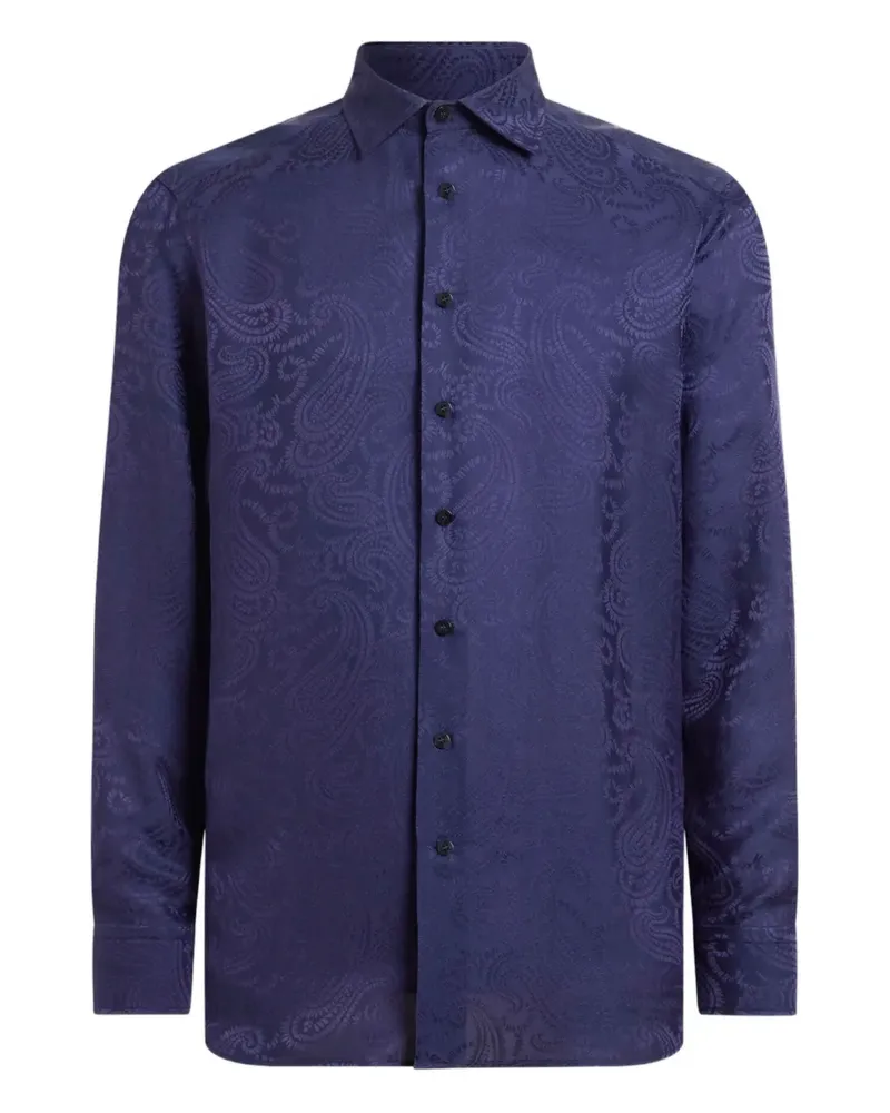 Etro Jacquard-Hemd mit Paisleymuster - Blau Blau