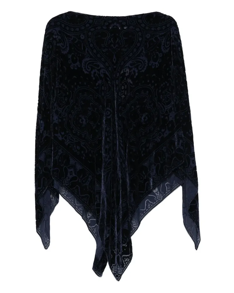 Etro Poncho aus Paisley-Samt - Blau Blau